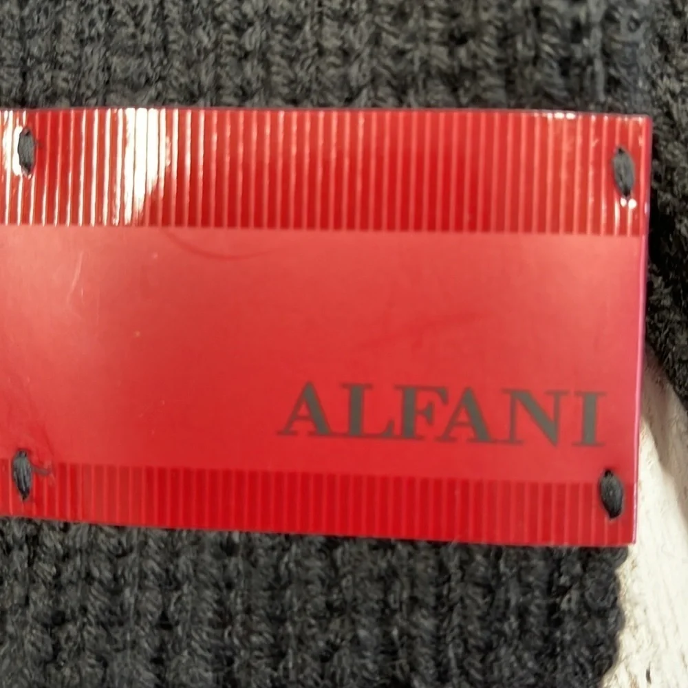 Alfani NWT Black With Blue Stripes Acrylic Winter Scarf